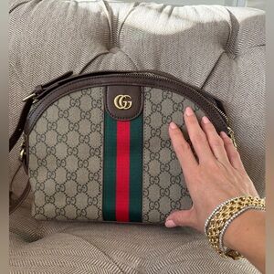 GG Pettern Bag with Green and Red Stripe